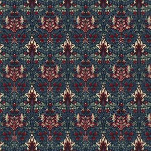 Winter Berry Snakeshead in Blue. This cotton is beautiful and super soft - perfect for quilting, clothing making or home decor. 