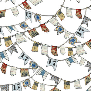 Sailboats mix with nautical inspired prints and patterns in painterly hues that cast an on-trend, versatile ensemble sure to bring out the sailor in all of us. A perfect collection for a themed nursery, home dec accents, summer accessories, and novelty apparel. ©Christine Anderson
