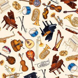 A melody of small scaled musical motifs and upbeat coordinates will create an endless repertoire of projects for all music enthusiasts. Strike up the band - Quilts, accessories, apparel, and more are in the lineup! ©Dan Morris