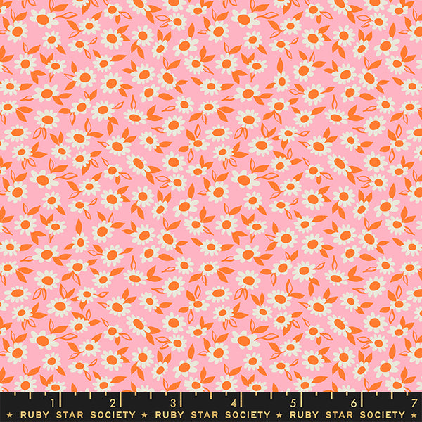 Melody Miller for Ruby Star Society - collection Stay Gold.  These daisy print fabrics are great for adding a little whimsy to your next project. Each color is unique in it's own way!