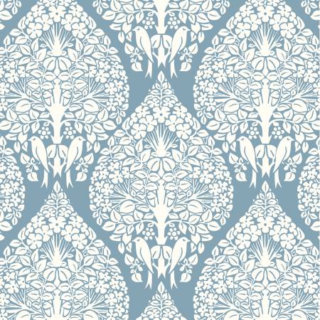 This gorgeous V&A fabric titled "The Lerna" from the Craft Cotton Company is gorgeous and is the prettiest light blue. Accompanied by white trees with leaves and birds. Would make a gorgeous pillow, curtains, quilt or even clothing! Get creative with this pretty fabric 