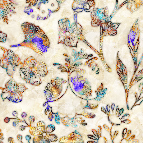 Rustic florals,medallions, and geometrics in Dan Morris’ signature style and warm color palette will create unique projects. Mix and match the prints for bohemian styled quilts, home décor, and accessories.