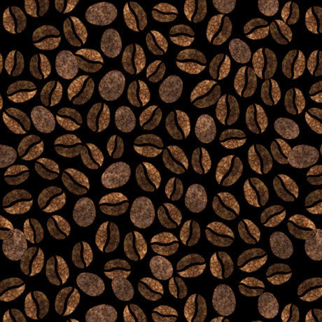 This fabric is full of coffee beans over a black background! This collection of all things coffee, will awaken your creativity in projects perfect for the kitchen, novelty accessories, and themed quilts for every java enthusiast. How do you take it? ©Dan Morris