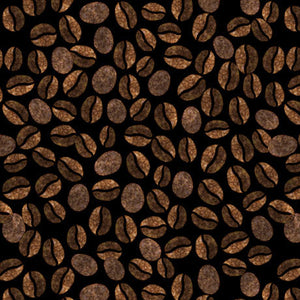 This fabric is full of coffee beans over a black background! This collection of all things coffee, will awaken your creativity in projects perfect for the kitchen, novelty accessories, and themed quilts for every java enthusiast. How do you take it? ©Dan Morris