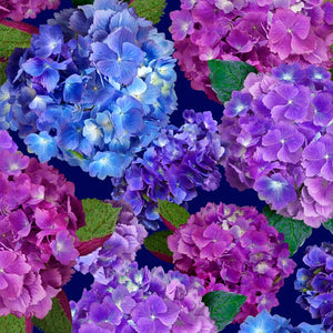 This fabric is so soft and would make beautiful garments as well as other projects and quilts. Everything’s coming up hydrangeas in this delightful collection featuring a garden favorite. Florals and coordinates in rich authentic color are beautifully rendered and offer all that the quilter and home decorator need to create outstanding projects! ©Carol Cavalaris