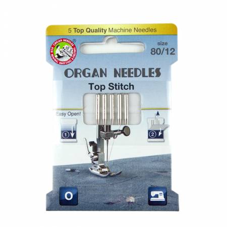 Organ Top Stitch Needles have a light ballpoint, which is suitable for quilting seams with thicker threads.