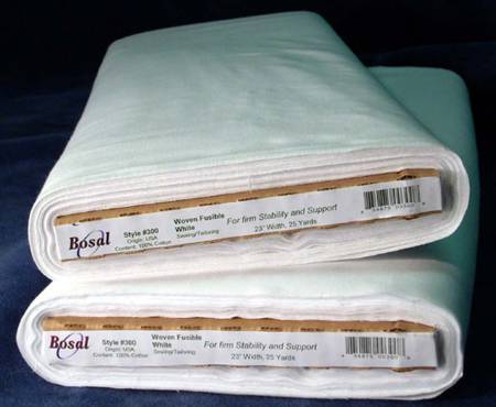 White 100% woven cotton fusible for light to medium weight fabrics. 20" Wide.