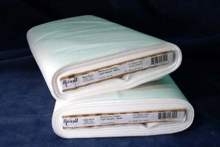 Fusible, nonwoven with a soft hand for drapable shaping and support. 100% Poleyester
