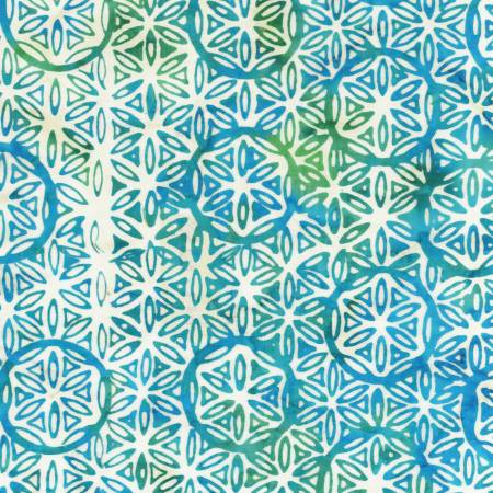 This batik is the prettiest light blue with a turquoise medallion design on top. Great for quilting, crafting and clothing. From Anthology Fabrics By Jonge, Jacqueline De Midnight Jade Batik by Jacqueline de Jonge Collection In Batiks