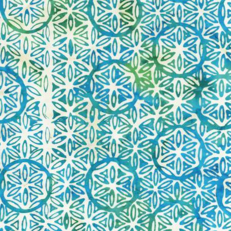This batik is the prettiest light blue with a turquoise medallion design on top. Great for quilting, crafting and clothing. From Anthology Fabrics By Jonge, Jacqueline De Midnight Jade Batik by Jacqueline de Jonge Collection In Batiks