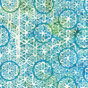 This batik is the prettiest light blue with a turquoise medallion design on top. Great for quilting, crafting and clothing. From Anthology Fabrics By Jonge, Jacqueline De Midnight Jade Batik by Jacqueline de Jonge Collection In Batiks