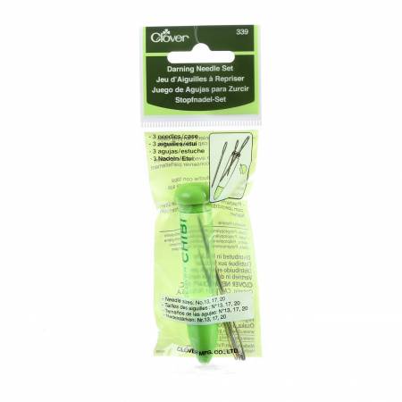 Clover Chibi Jumbo Darning Needles Set includes 2 darning needles with bent tips. The bent tips make these jumbo darning needles for seaming knit and crochet projects. Needles come in a convenient Chibi case with a screw on cap that stores needles neatly. 2 pc.