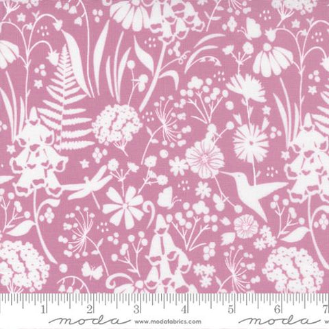 This pretty floral fabric is from Moda, designed by Sweetfire Road for the Wild Meadow collection. This fabric is a magenta pink background with a white floral design on top. This fabric would look great with the other two from this collection! 