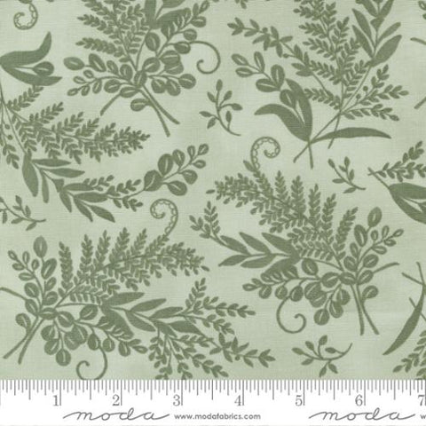 This fabric is covered in fern leaves. The green is a beautiful fern color, meaning it has a earthiness to it. The background is a light fern green with the leaves being a darker green. Great addition to any project. 100% cotton 43"/44" wide. 