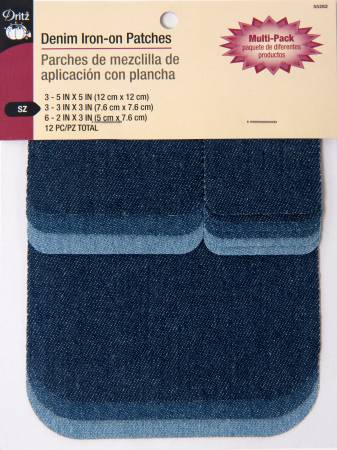 The Dritz Denim/Twill Iron-on Patches are ideal for making DIY clothing or fabric repairs, such as fixing a tear, hole or worn area. 