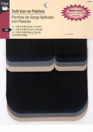 The Dritz Denim/Twill Iron-on Patches are ideal for making DIY clothing or fabric repairs, such as fixing a tear, hole or worn area. 