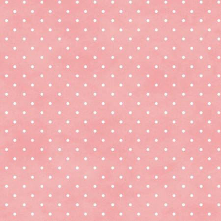 Peachy pink background with white polka dots. Great alternative to a plain pink! There is some variation in the background - it is not a plain solid, there is some distress to the color which makes it even more interesting to look at - almost like it was painted! 