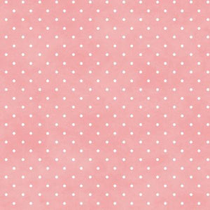 Peachy pink background with white polka dots. Great alternative to a plain pink! There is some variation in the background - it is not a plain solid, there is some distress to the color which makes it even more interesting to look at - almost like it was painted! 