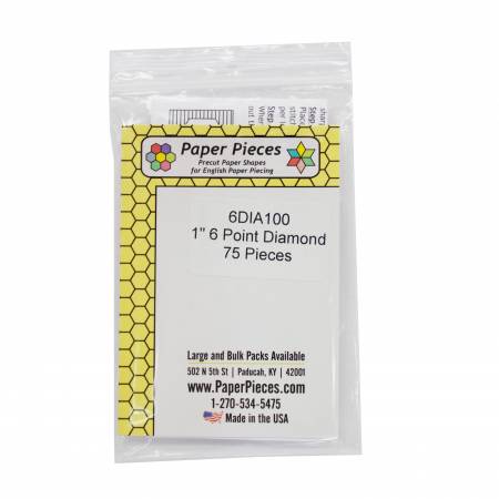 6DIA100 (1in 75 pieces) precision cut reusable paper 60 degree diamonds. 1in 6 Point Diamonds: Small Pack‚ 75 Pieces.