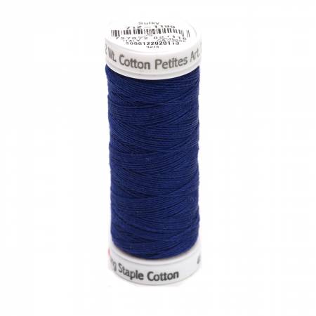 Solid Premier Quality, long staple, highly mercerized Egyptian cotton. Has a matte finish to create a soft, warm, natural look and feel. Sulky 12wt cotton is used for a more emphatic look. One strand of 12wt cotton petites equals two strands of the typical embroidery floss.  Machine or hand stitch.