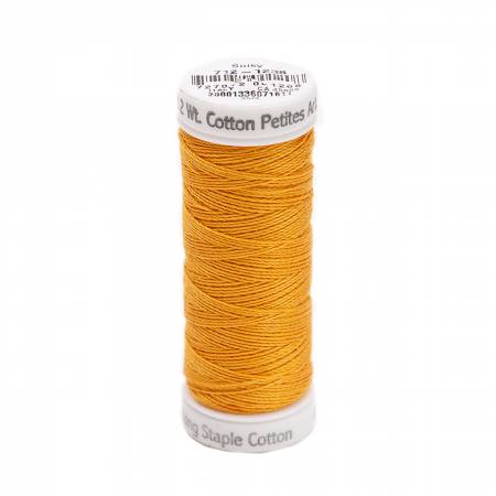 Solid Premier Quality, long staple, highly mercerized Egyptian cotton. Has a matte finish to create a soft, warm, natural look and feel. Sulky 12wt cotton is used for a more emphatic look. One strand of 12wt cotton petites equals two strands of the typical embroidery floss.  Machine or hand stitch.