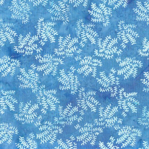 This quilting cotton is a sky blue with a white leaf toss.   - 100% cotton 