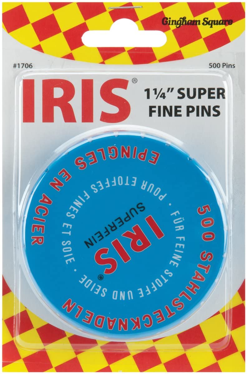 Made in Switzerland, these extra long hardened steel pins are nickel-plated with super sharp points. Especially good for all fine fabrics. Won't leave holes or bend out of shape . Pins 500 ct blue tin on card.