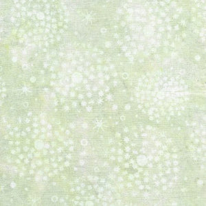 This beautiful soft batik is a light green color with white dandelions on top. This is an awesome alternative to a solid! Great for quilting, clothing and crafting.