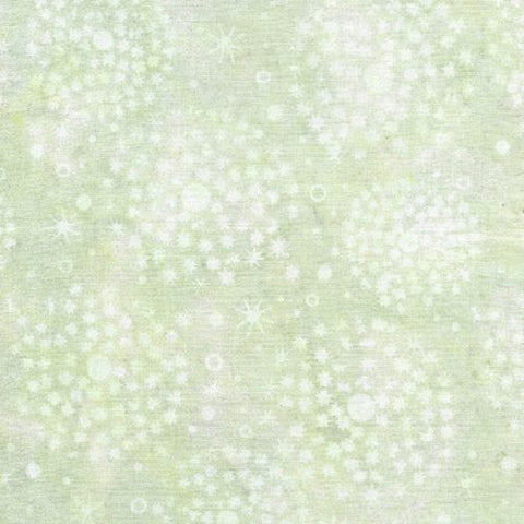 This beautiful soft batik is a light green color with white dandelions on top. This is an awesome alternative to a solid! Great for quilting, clothing and crafting.