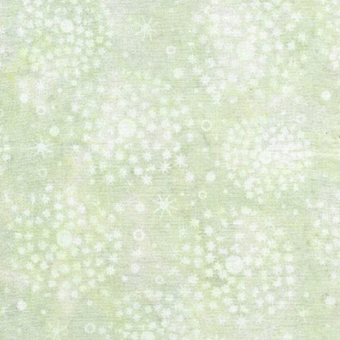 This beautiful soft batik is a light green color with white dandelions on top. This is an awesome alternative to a solid! Great for quilting, clothing and crafting.