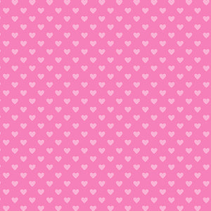 So much to love!  Classic 1/4" hearts spaced 3/8" apart, on point.  100% cotton, 44"
