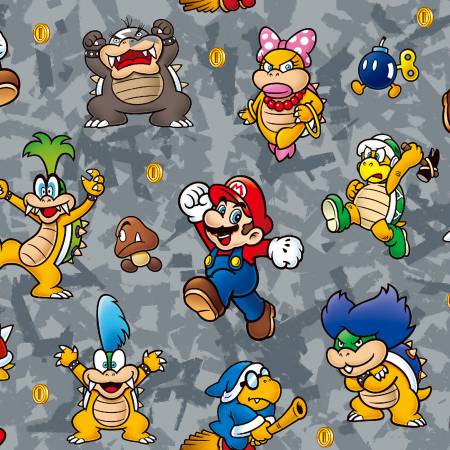 Nintendo Collection, 100% Cotton, 43/44in Licensed, can't be used for manufacturing. Springs Creative.
