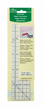 Use the Hot Ruler to measure, mark, fold, press: deep hems, long hems, miter corners.