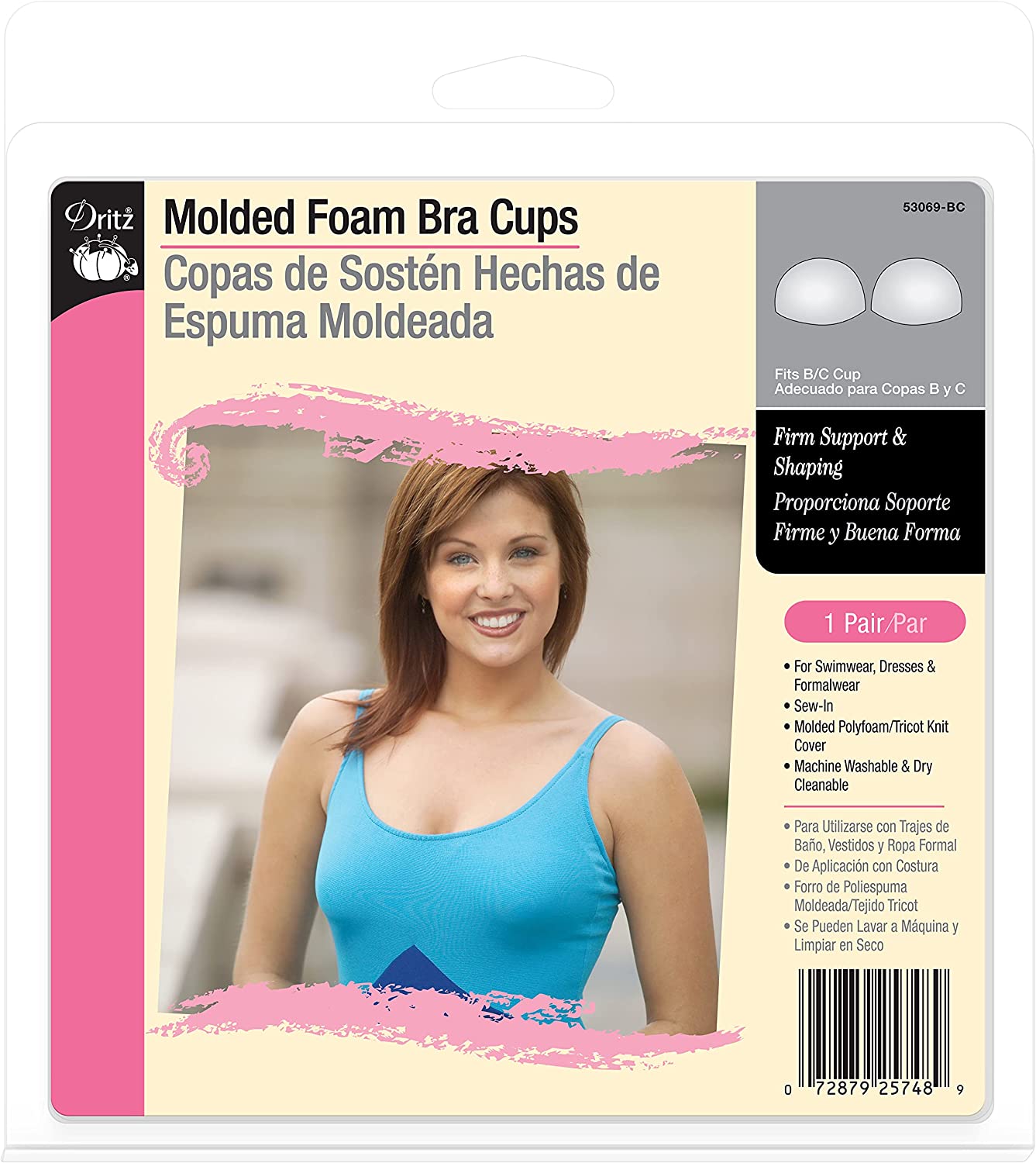 The Dritz Molded Foam Bra Cups Ddd is the perfect way to tastefully flatter full-figure silhouettes in women apparel. Made of molded polyfoam, these tricot-covered sew-in bra cups offer perfect support and definition in any apparel. Use them in formal wear, casual dresses, tank tops or even swim wear. Machine washable and dry cleanable, these bra cups are suitable for use with most fabric types.