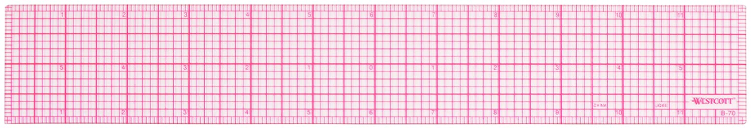Calibrated in 16ths to the inch Beveled edges Zero centering scale Transparent plastic Laminated for durability