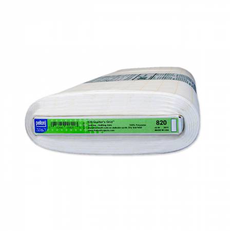 100% Polyester. Fusible nonwoven with 1in printed grid for precision piecing of quilting projects. Wall hangings, Hangings, watercolor quilt projects and designs using 1in - 2in cut fabric square. Sew pieces together quickly and accurately.