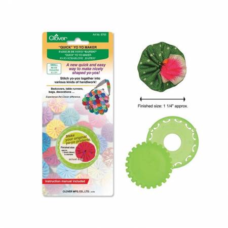 Quick and easy to make nice shape yo-yos! Simply stitch yo-yo's together into various kinds of handwork. This template is perfect for embellishments for covers, table runners, bags and more.