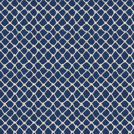 Adorable nautical print with white ropes knotted - Navy background. Perfect simple accent for any project! From Wilmington Prints By Nai, Danhui At the Helm by Danhui Nai Collection