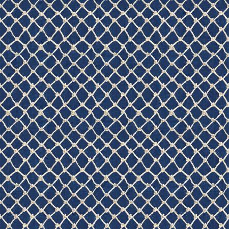 Adorable nautical print with white ropes knotted - Navy background. Perfect simple accent for any project! From Wilmington Prints By Nai, Danhui At the Helm by Danhui Nai Collection