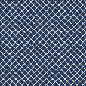 Adorable nautical print with white ropes knotted - Navy background. Perfect simple accent for any project! From Wilmington Prints By Nai, Danhui At the Helm by Danhui Nai Collection