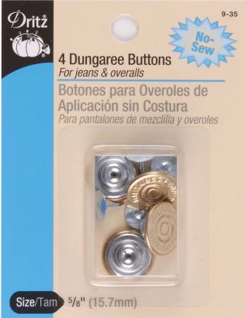 4 Btns per package. For jeans and overalls 16mm - 5/8in