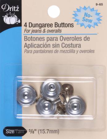 4 Btns per package. For jeans and overalls 16mm - 5/8in