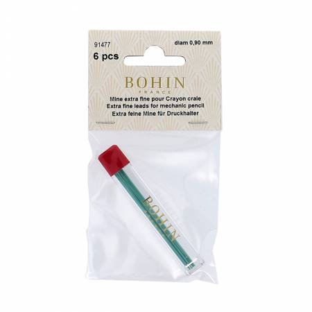 Extra Fine Mechanical Chalk Pencil Refill. This package contains 6 refill leads for use in the Extra Fine Mechanical Chalk Pencil #91473 (sold separately). Water soluble, can be washed out or erased with any fabric eraser.