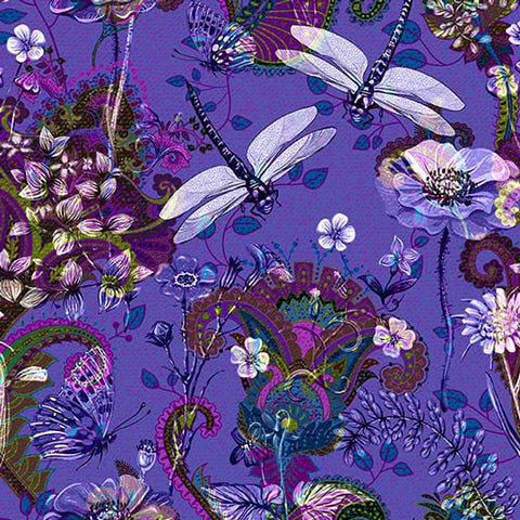 Essence: Main Dragonfly Purple Composition: 100% Cotton Fabric Width: 110 cm