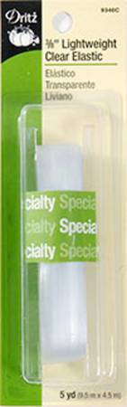 Thin, soft, stretchy elastic that stretches 3-4 times its original length For swimwear and aerobic wear As a stabilizer for seams in knit garments  Latex Free, Clear