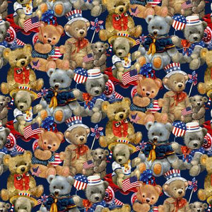 From the Teddy's American collection by Robert Giordano for Henry Glass. 100% Cotton, 44/5"
