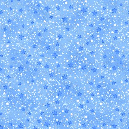 Scattered stars on light blue background. White and blue stars give contrast! This flannel is super comfy and would make perfect snuggly items. 100% Cotton flannel, 44/5"