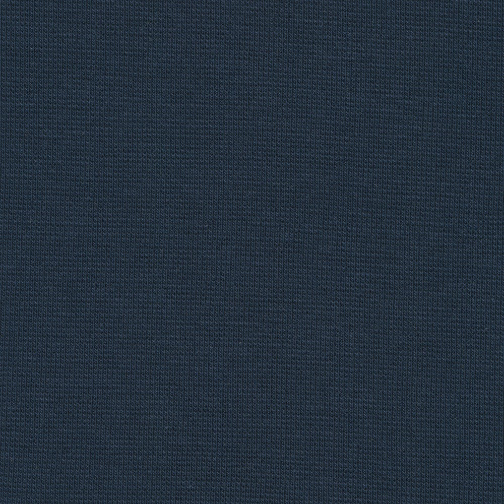 This fabric is a 1x1 rib knit in the color navy. This is great for garments and other projects that require this type of knit.