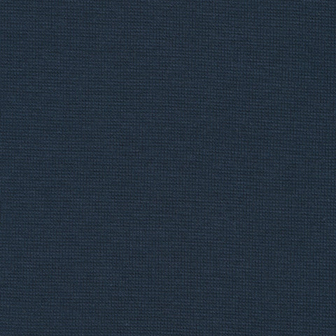 This fabric is a 1x1 rib knit in the color navy. This is great for garments and other projects that require this type of knit.
