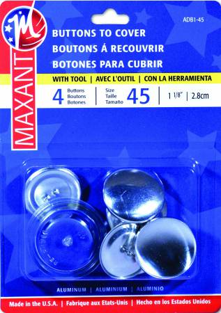4 pk Cover button kit with tool size 45 1 1/8in